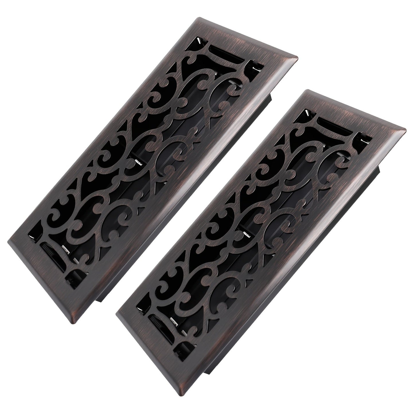 Floor Vent Register Cover 4x10 Inch Walkable Steel Decorative Air Vent Grille Adjustable for Entryways, Bedrooms and Living Spaces
