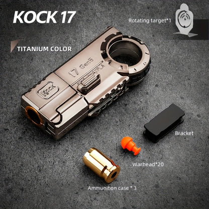 Alloy Finger Pistol Fidget Toy, One-Touch Cartridge Ejecting Stress Desk Toy, Cool EDC Novelty Gift for Adults Men Teens