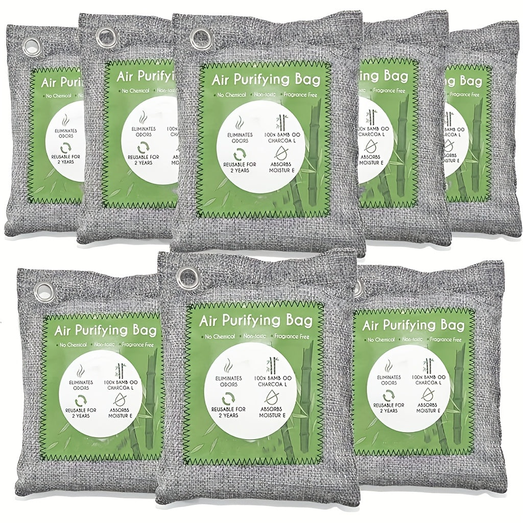 Bamboo Charcoal Air Purifying Bags Odor Absorber & Moisture Absorber Natural Activated for Entryways, Bedrooms and Living Spaces