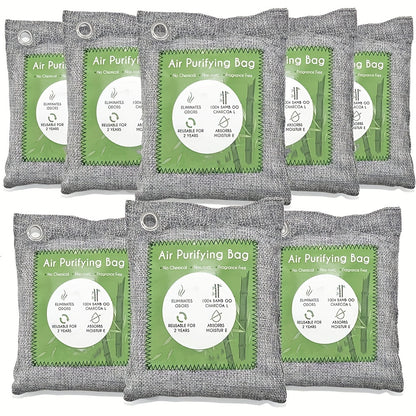 Bamboo Charcoal Air Purifying Bags Odor Absorber & Moisture Absorber Natural Activated for Entryways, Bedrooms and Living Spaces