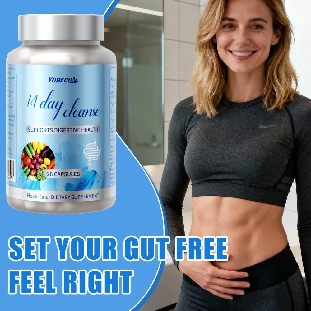 Colon Cleanse Capsules with Senna Leaf, Psyllium Husk & MCT Oil, 14-Day Advanced Gut Detox & Digestive Support Formula