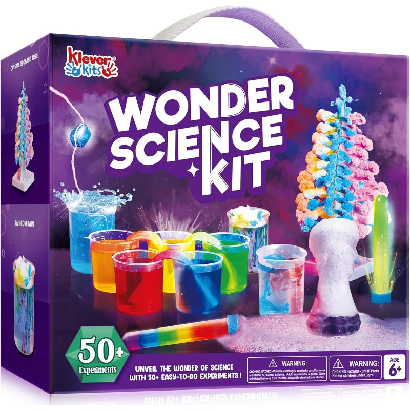 STEM Science Kit for Kids 50+ Experiments, Crystal Tree Growing Kit, Lava Lamp, Volcano Chemistry Set