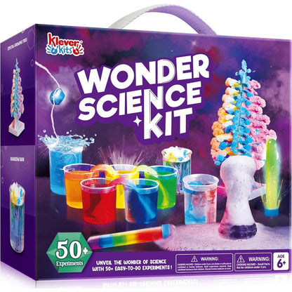STEM Science Kit for Kids 50+ Experiments, Crystal Tree Growing Kit, Lava Lamp, Volcano Chemistry Set