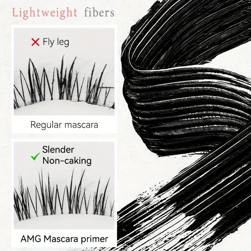Mascara Primer Waterproof 24-Hour – Smudge-Proof Volumizing Eyelash Primer with Spiral Brush for Curling & Lengthening
