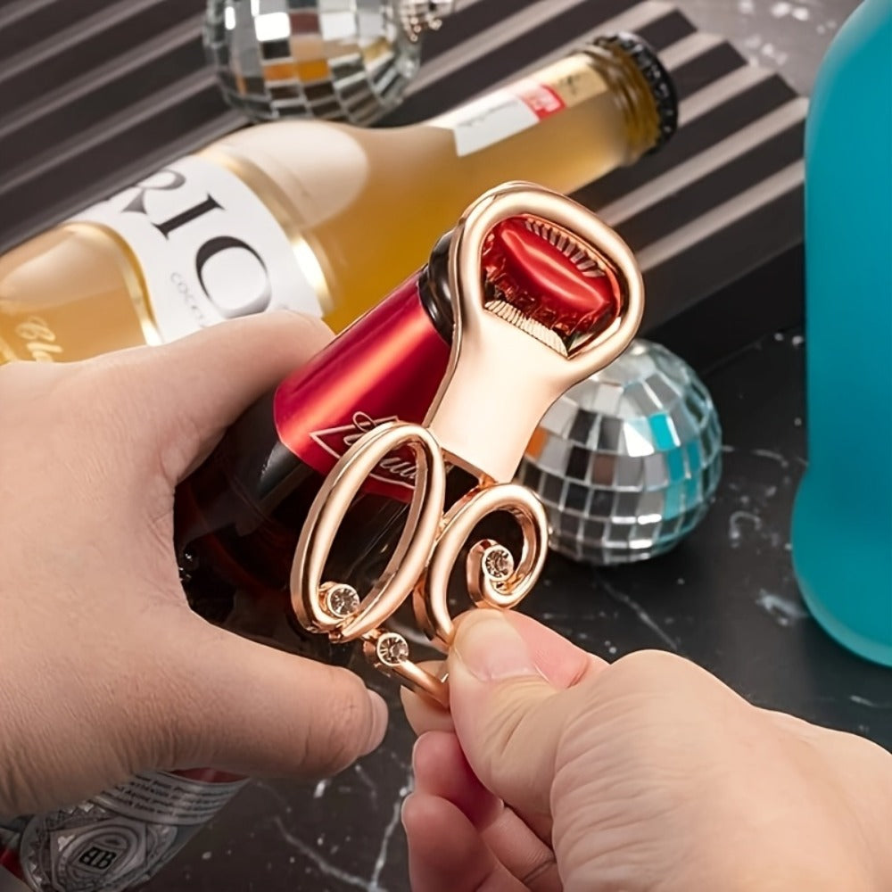 Rhinestone Bottle Opener Party Favors 50 Pack – Gold 50th Birthday & Wedding Anniversary Souvenirs for Guests
