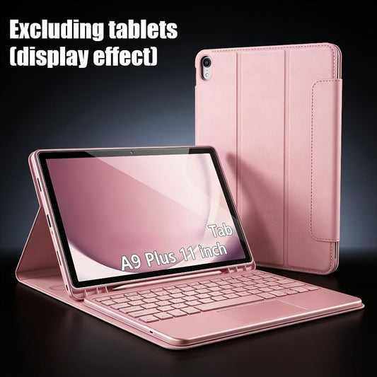 Pink or Green Detachable Backlit Keyboard Case for Samsung Galaxy Tab A9+ 11-Inch with Pen Slot