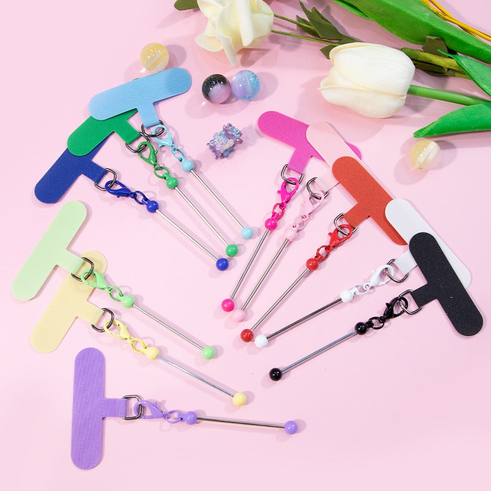 Beadable Phone Tether Tab Set 30pcs, DIY Phone Lanyard Adapter Kit with Blank Beadable Bars for Custom Phone Charms