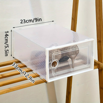 Clear Stackable Shoe Storage Organizer Boxes 12/15 Pack, Space-Saving Shoe Boxes for Closet & Entryway