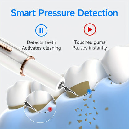 Electric Tooth Cleaner Tartar Remover Rechargeable – 5 Speed Modes, LED Light, USB Charging, 2 Replaceable Brush Heads