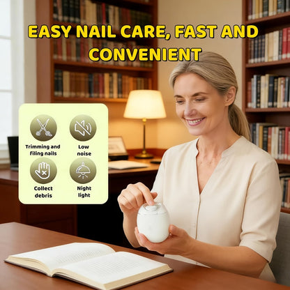 Electric Nail Clipper 2-in-1 Rechargeable USB Nail Trimmer Grinder Polisher Multifunctional Nail Care Tool