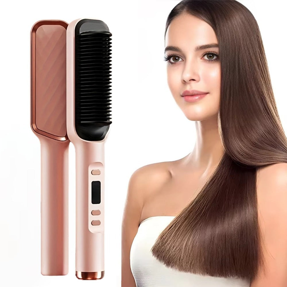 2-in-1 Wet and Dry Hair Straightener Curler Portable Flat Iron Fast Heat Adjustable Temperature, for Home, Travel and Salon Hair Styling