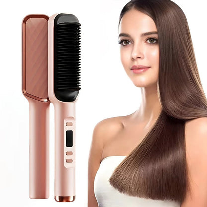 2-in-1 Wet and Dry Hair Straightener Curler Portable Flat Iron Fast Heat Adjustable Temperature, for Home, Travel and Salon Hair Styling