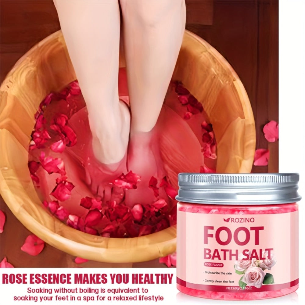Foot Soak Sea Salt 60g Dry Cracked Heels Hypoallergenic – Moisturizing Mineral Foot Bath Salt 20-Min Relaxing Spa Treatment for Tired Aching