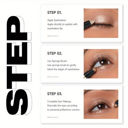 Metallic Eyeshadow Stick Set 9pcs Waterproof Long-Lasting Eye Makeup Kit – Shimmer Crayon Eye Brightener Highlighter & Eyeliner Pen