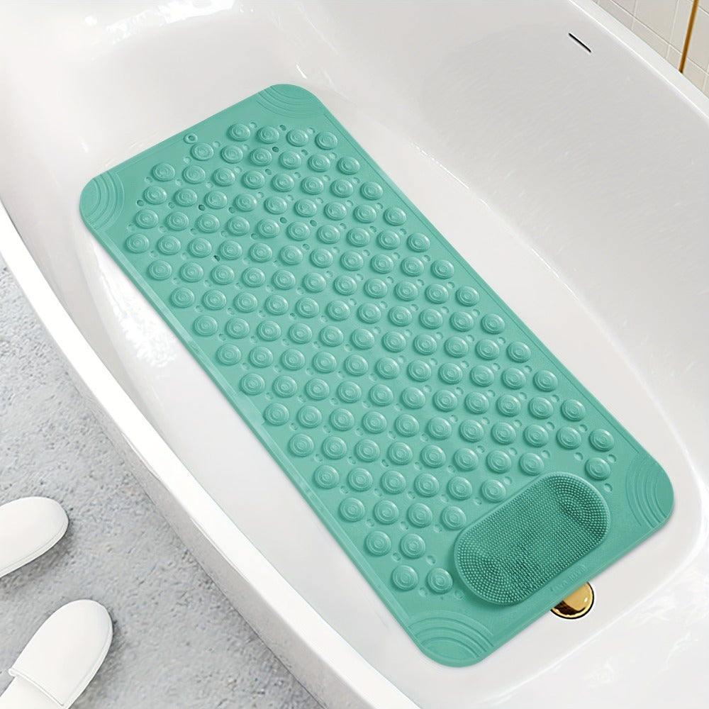 Textured Shower Bath Mat in 14.2 x 27.5 or 19.7 x 31.5-Inch Sizes and Six Color-and-Size Combinations