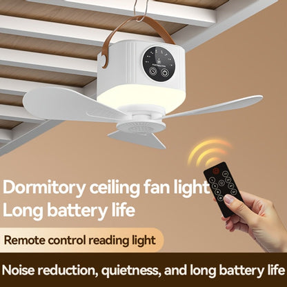 Camping Fan with Light & USB Rechargeable, Portable Outdoor Tent Fan with Tripod Stand, Detachable Blades