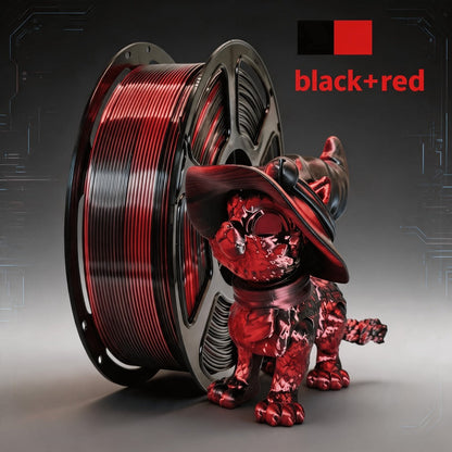 Dual Color PLA Filament 1.75mm 250g Vacuum Packed – Neatly Wound High Precision ±0.02mm Smooth Printing Two-Tone Gradient 3D Printer
