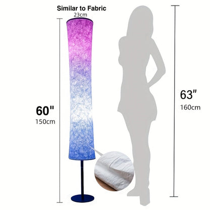 60-Inch Cylindrical Fabric-Shade RGB Floor Lamp with App, Remote, Music Modes and One- or Two-Lamp Options