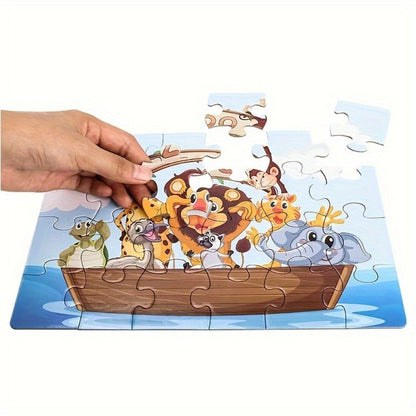 Kids Puzzle Set 12 Pack, Jigsaw Puzzles for Boys & Girls Ages 3+, 12 Different Themes Mixed Colors