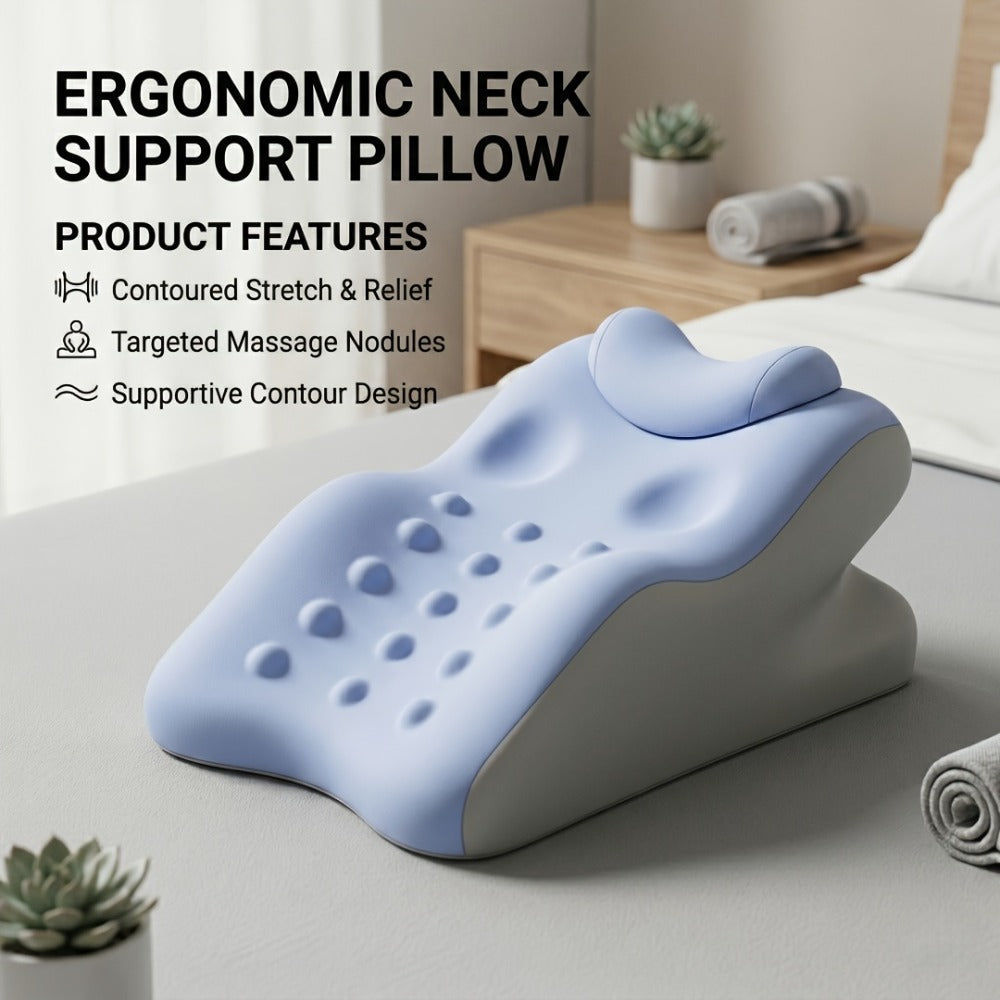 Memory Foam Cervical Support Pillow – Ergonomic Side & Back Sleeper Pillow with Breathable Cover | Multi-Functional Neck & Lumbar Support