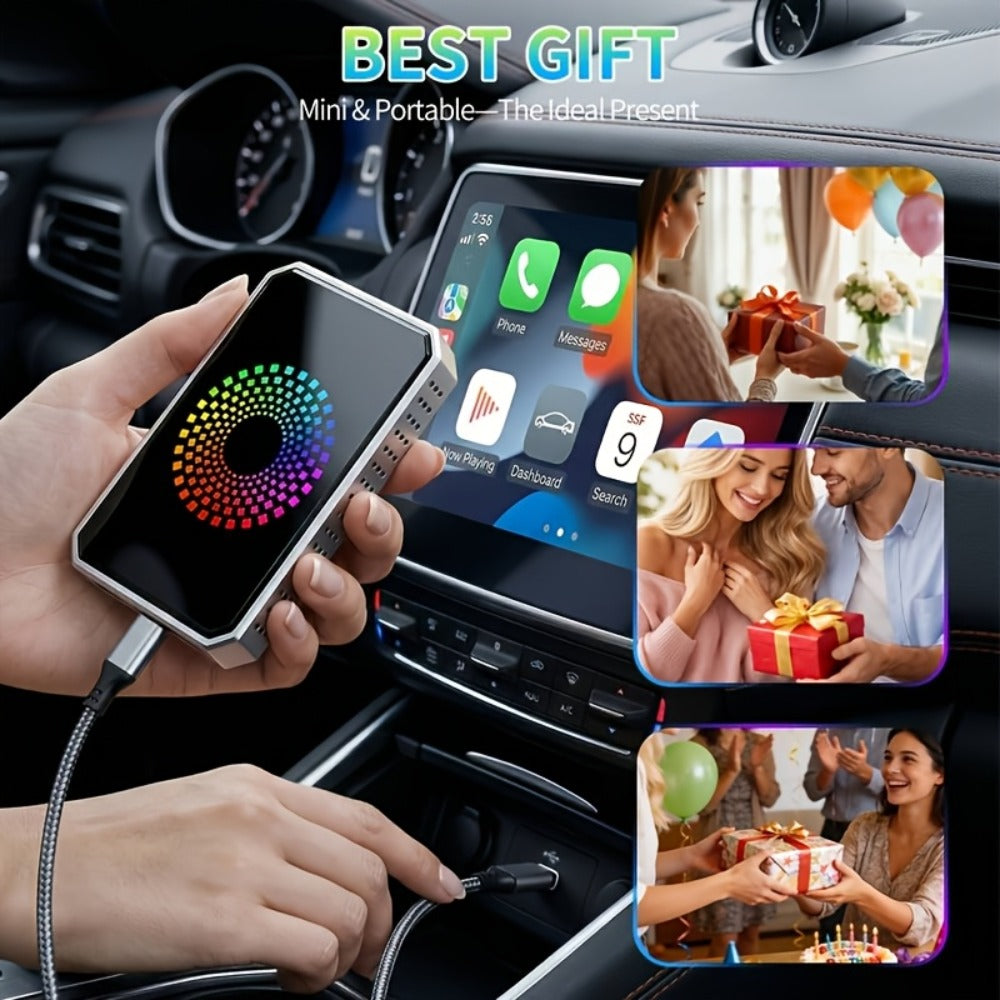 Wireless CarPlay Adapter AI Box 3-in-1 – Netflix YouTube TikTok Streaming, Dual WiFi 2.4G+5G, USB Drive Support