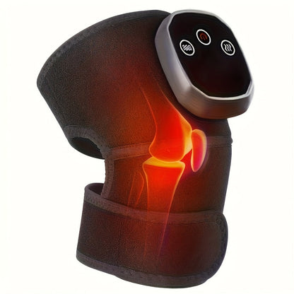 Heating Knee Massager 3-in-1 Wireless Vibrating Knee Brace - Electric Heating Pad with Vibration Massage for Knee