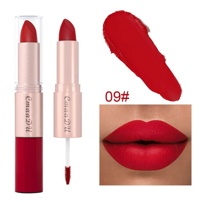 Dual-Ended Matte Lipstick & Lip Gloss Set 4pcs, 2-in-1 Velvety Lip Color, Non-Drying Comfortable Formula