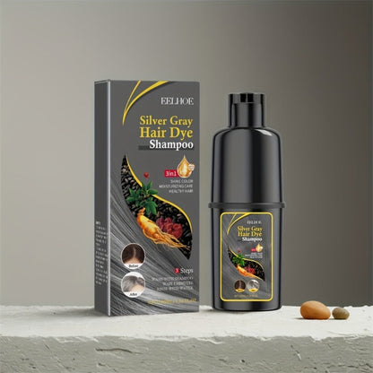 Hair Color Shampoo, EELHOE Silver Gray Two-Bottle Set with 3.38oz in Each Labeled Pump Bottle
