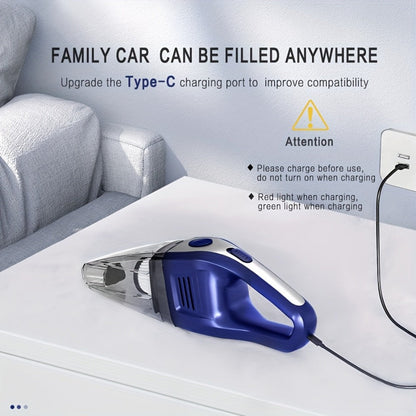 Handheld Cordless Vacuum Cleaner with Powerful Suction – Portable USB Rechargeable Mini Vacuum with Multiple Accessories for Car, Home