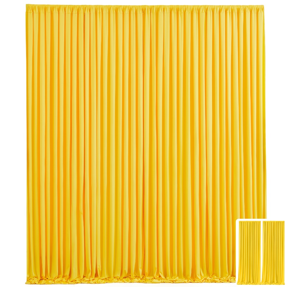 Two-Panel 10 x 10 ft Backdrop Curtain Set with Pole Pockets and 16 Color Options for Events