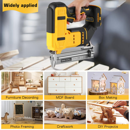 Cordless Brad Nailer and Stapler 2-in-1 Compatible with DEWALT 20V MAX Battery, Brushless Motor, Safety Lock