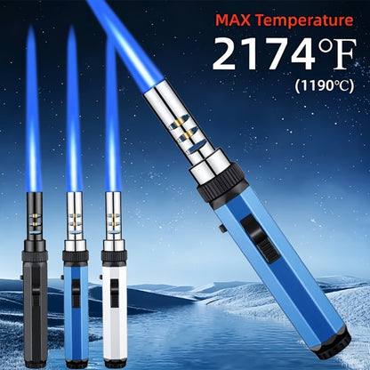 Windproof Jet Flame Torch Lighter with Safety Lock & Switch Lock, Large Adjustable Flame, Outdoor Torch for Campfire BBQ Baking Camping