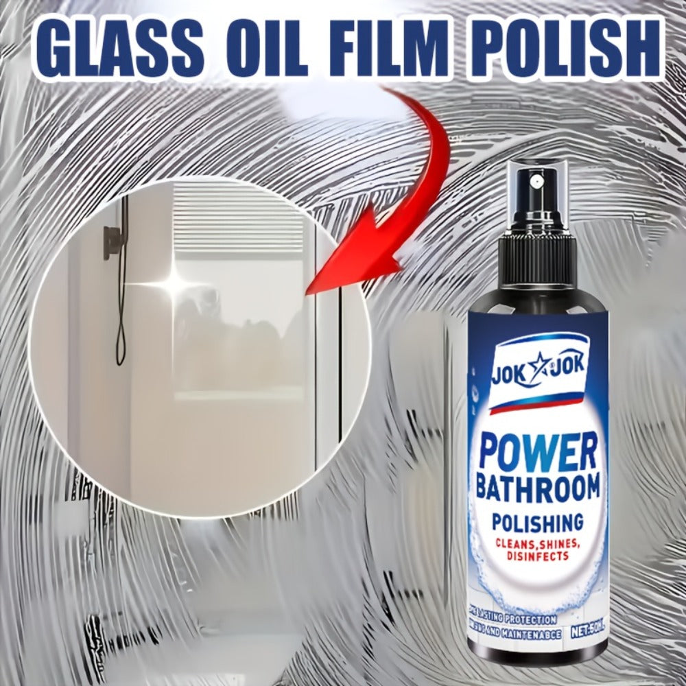 Glass Cleaner Spray Streak-Free Shine Removes Hard Water Stains Soap Scum Water Spots for Bath Time, Home Spa and Personal Care