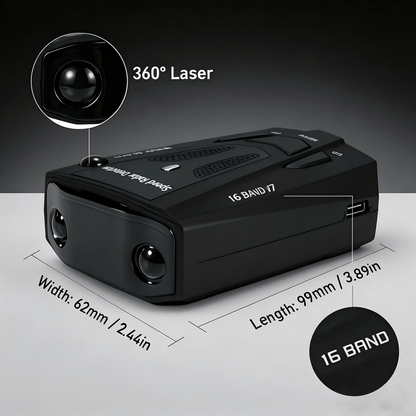 Radar Detector for Cars V7 Upgraded Chip 360 Degree Signal Reception City Highway Mode Compact Design Long Range Detection Speed Camera