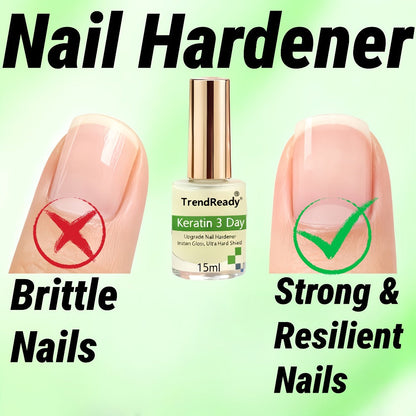 Vitamin E & Hyaluronic Acid Nail Hardener 2PCS 0.51oz – Protein Base Coat Ridge Filler & Concealer Quick Air-Dry Formula