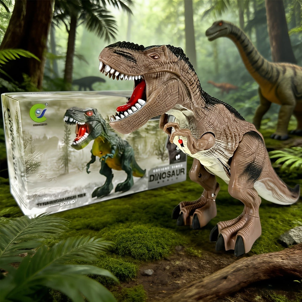 Interactive Dinosaur Toy Set 3 Pack with Walking, Roaring Sound & Lights, Electric T-Rex, Stegosaurus & Brachiosaurus