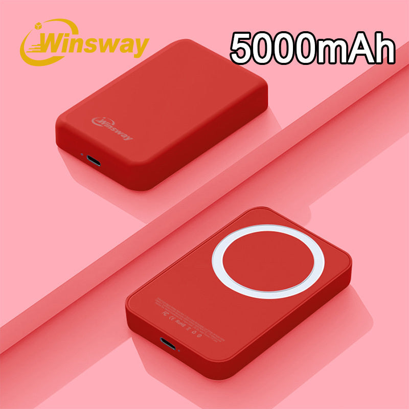 Power Bank Magnetic 5000mAh Mini with Wireless Charging, PD, QC3.0 and Eight Colors for Travel