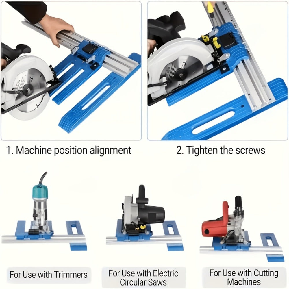 Circular Saw Guide Rail Heavy Duty Metal Manual Precision Cutting Tool for DIY Woodworking Construction Straight Cut Guide No Electricity