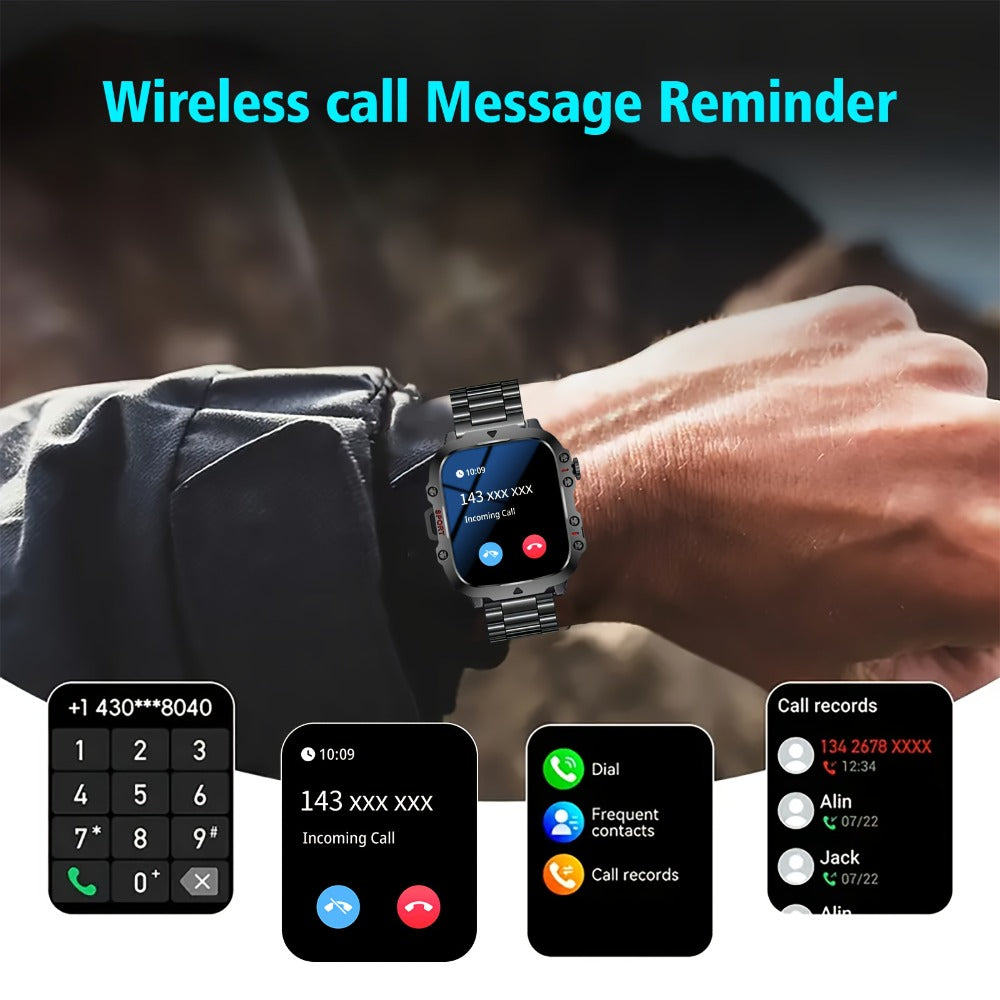 Smartwatch Men's Outdoor LED backlit touchscreen with Wireless Calling & LED Display, USB Charging, Multiple Sport Modes, Heart Rate