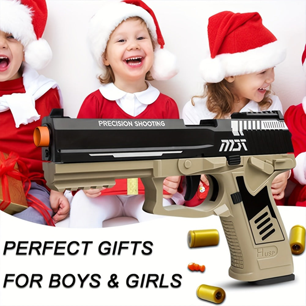 USP Bullet Toy Gun Pistol with Shell Ejecting, Continuous Rapid-Fire Foam Blaster for Boys & Girls