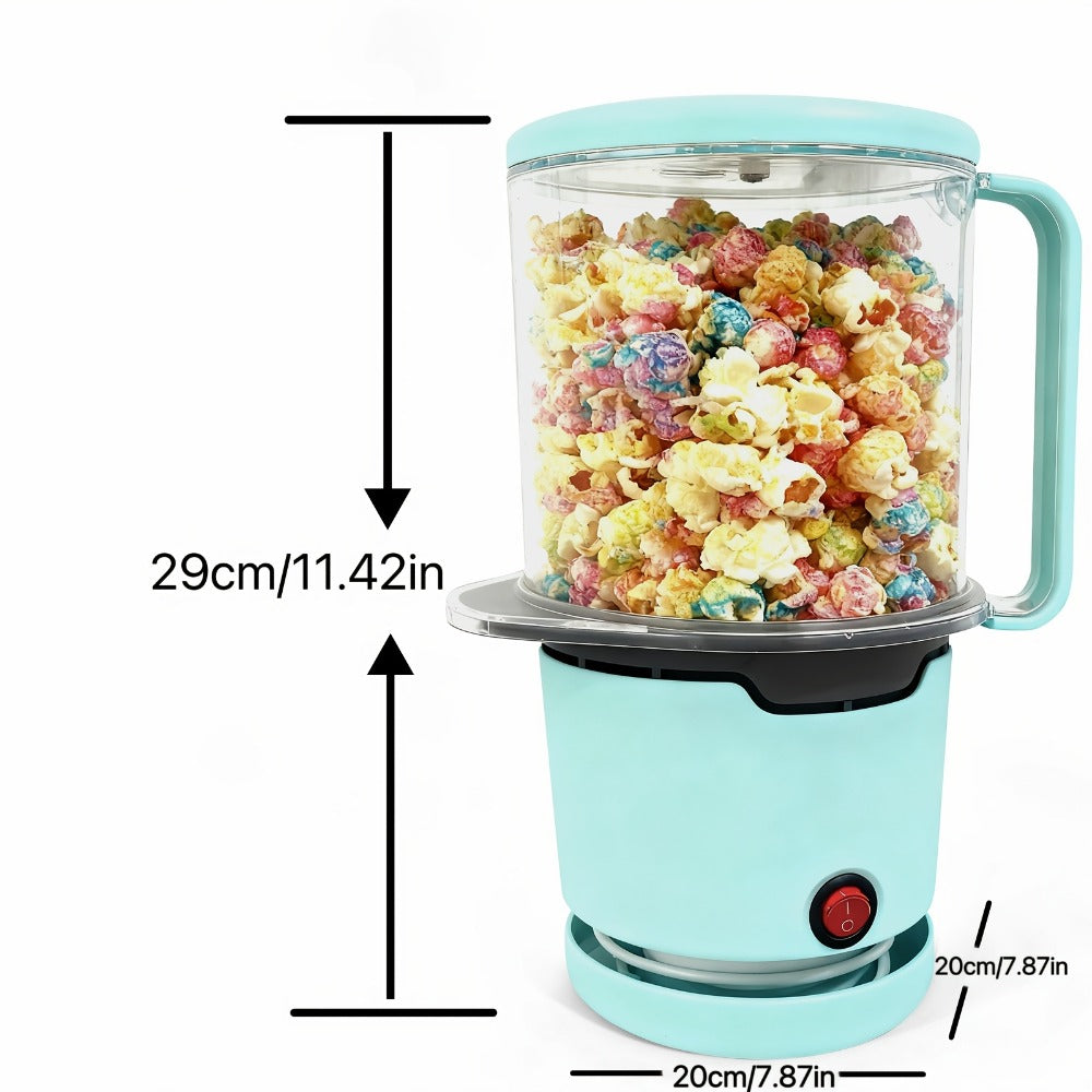 Oil-Free Popcorn Maker Hot Air Popcorn Machine 2-Minute Quick Popping 95% Pop Rate Built-In for Home Cooking, Dining and Outdoor Meals