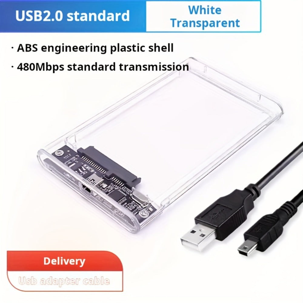 2.5 Inch External Hard Drive Enclosure USB 2.0 to SATA III Converter - Supports Up to 6TB HDD SSD