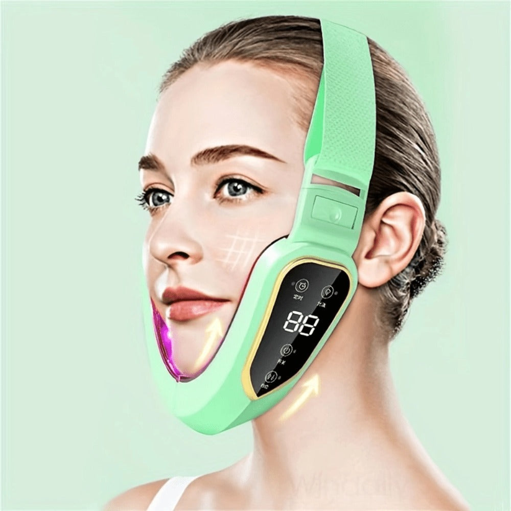 V-Face Slimming Massager 6-Speed USB Rechargeable Electric Jawline Chin Sculpting Device for Makeup, Travel and Everyday Vanity Use