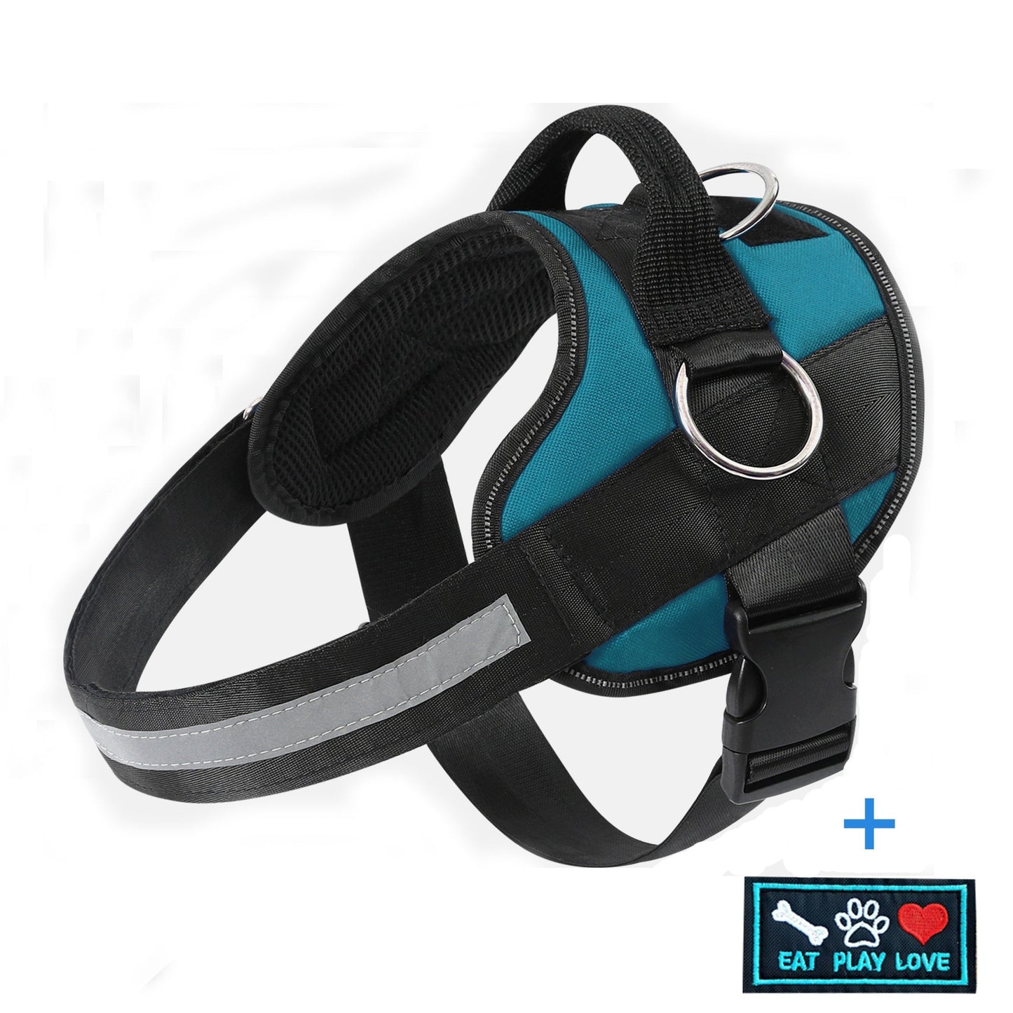 Reflective-Trim Dog Harness in Seven Colors and XS–XXL with Chest Band, Back Ring and Top Handle