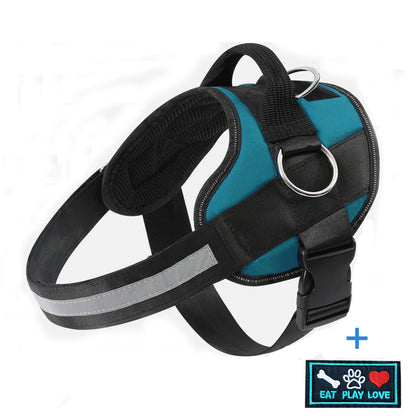 Reflective-Trim Dog Harness in Seven Colors and XS–XXL with Chest Band, Back Ring and Top Handle