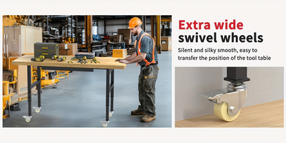 Wood-Top Rolling Workbench in 48, 60 or 70-Inch Lengths with Drawer and No-Drawer Checkout Options