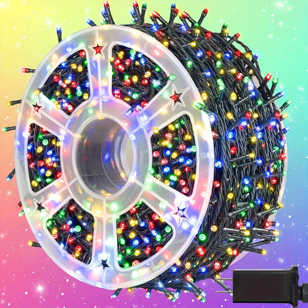 500 LED Christmas String Lights 170 Feet, 8 Lighting Modes with Memory Plug, Transparent Wire Outdoor Lights for Christmas Tree