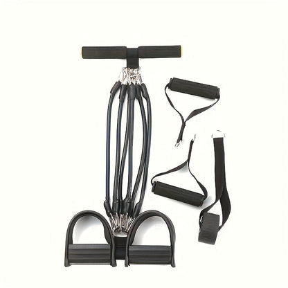 Resistance Band Foot Pedal Puller – TPE Stackable Exercise Bands for Sit-Ups, Leg & Ab Workouts, Adjustable Strap