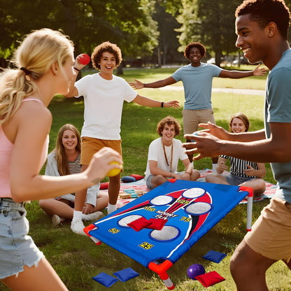 Bean Bag Toss Game Set – 5-Hole Scoring Board, 8 Bean Bags & Carry Bag | Outdoor Indoor Fun for Kids & Adults | Camping Parties Beach