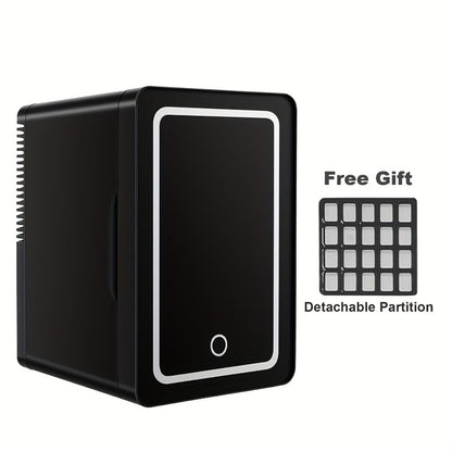 Mini Fridge 1.59 Gal 9-Can - AC/DC Portable Cooler & Heater, Silent Thermoelectric Refrigerator for Skincare